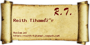 Reith Tihamér névjegykártya