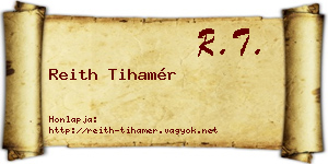 Reith Tihamér névjegykártya